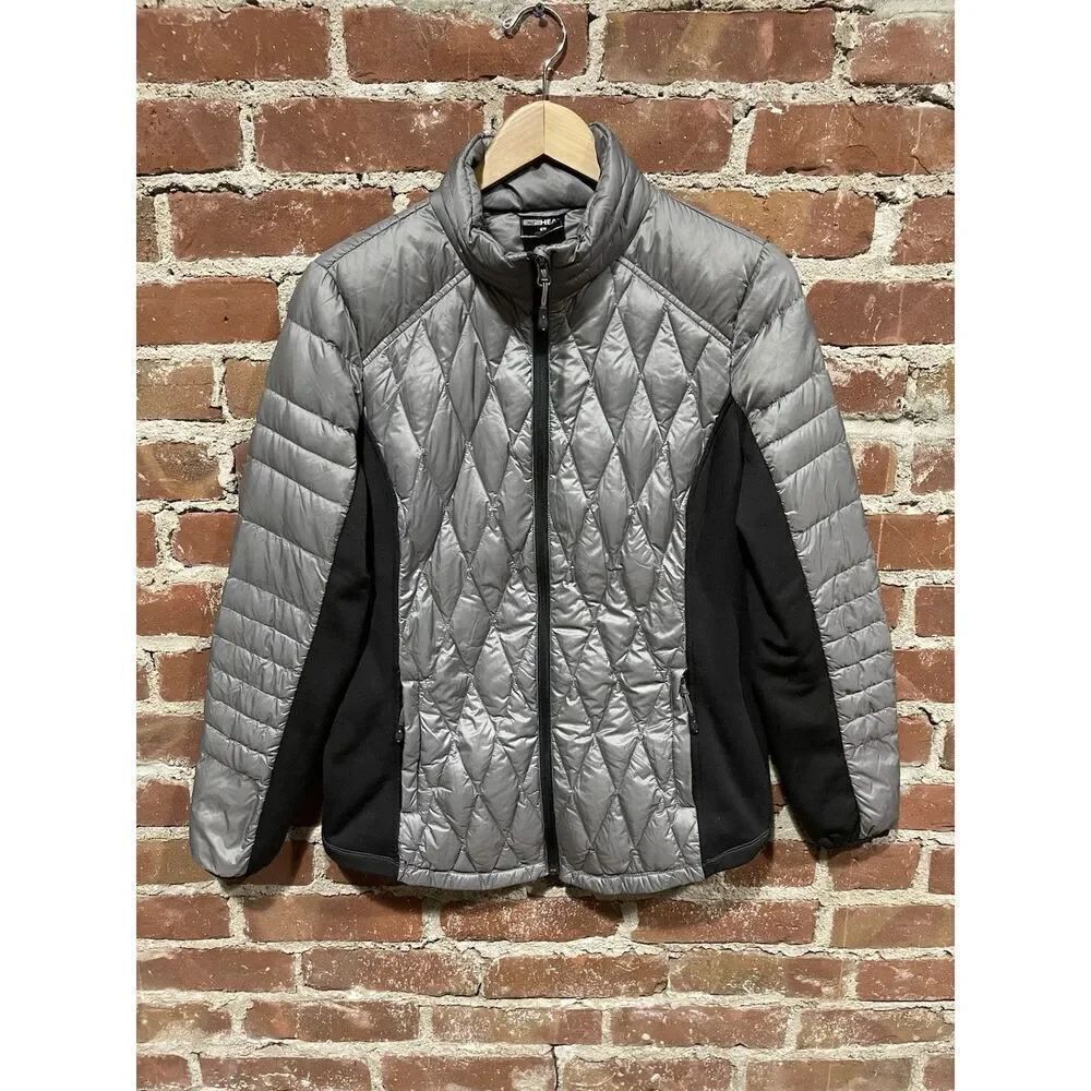 32 Degree Heat Womens Jacket Large Puffer Gray Nylon Polyester Lined Filled